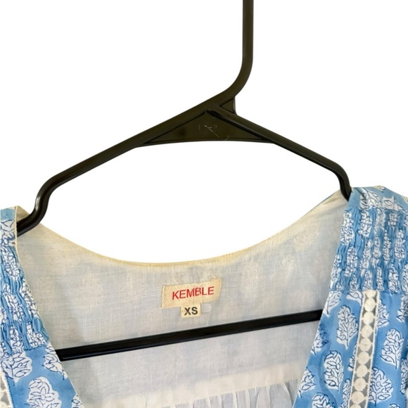 Kemble Shop Cece Pom Pom Blue Bohemian Midi Dress - Picture 8 of 9